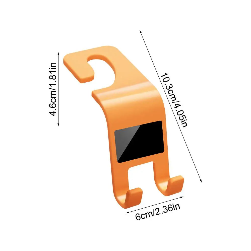 Headrest Hooks Universal Car Seat Back Hook Headrest Hanger Car Bag Pouch Clothes Hanging Hooks Fastener Clip Interior Storage Oasis Select Orange
