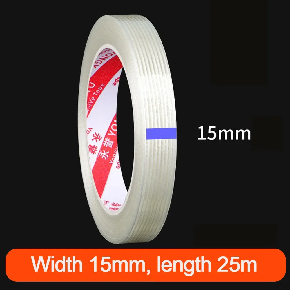 New Strong Stripes Fiberglass Tape Single-sided High Temperature Resistance Strapping Tape 25M Fixed Seal Oasis Select 15MM