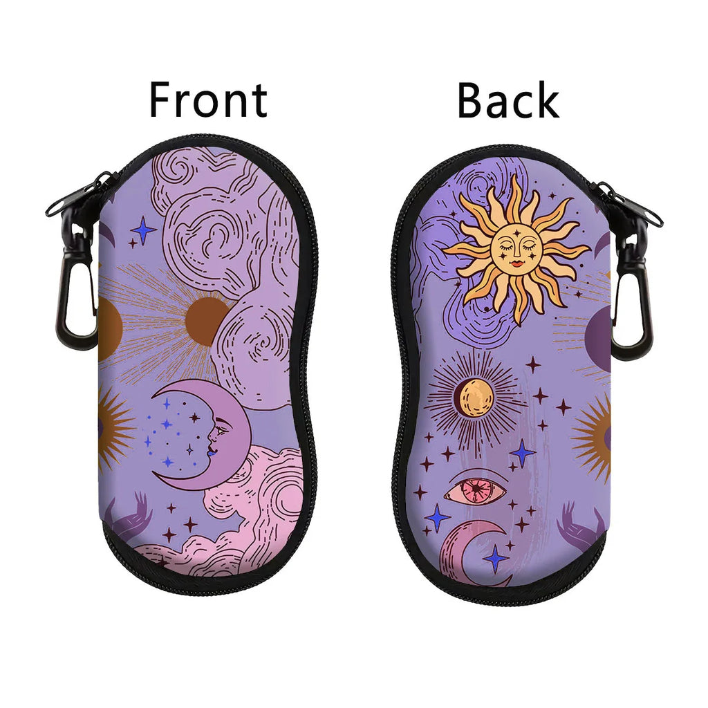 Starry Sky Glasses Case Unisex Travel Sunglasses Protector Box Glasses Bag Fashion Zipper Storage Box Portable Soft Case Oasis Select Style D