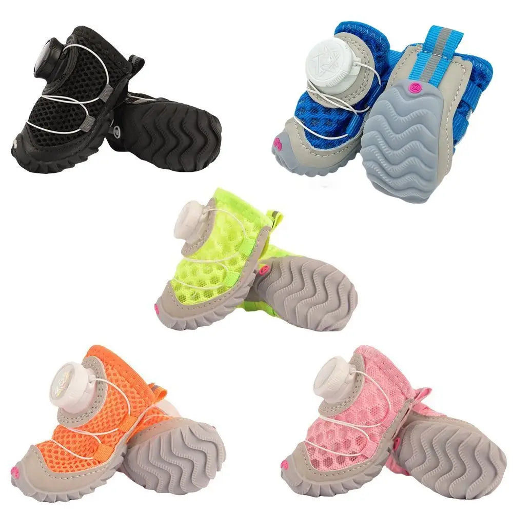 4-Pack Breathable Mesh Dog Shoes | Reflective Adjustable Boots Dog Shoes & Boots Oasis Select