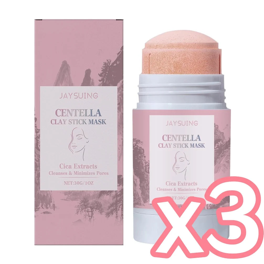 Centella Asiatica Clay Stick Deep Cleansing Remove Blackheads Minimize Pores Oil Control Hydrating Face Skin Care Mud Mask Stick Oasis Select 30g Boxed x 3