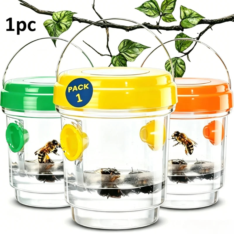 1pc Clear Plastic Outdoor Insect Trap with Lid, Effective for Catching Fruit Flies & Wasps, Easy Monitoring Transparent Design Oasis Select