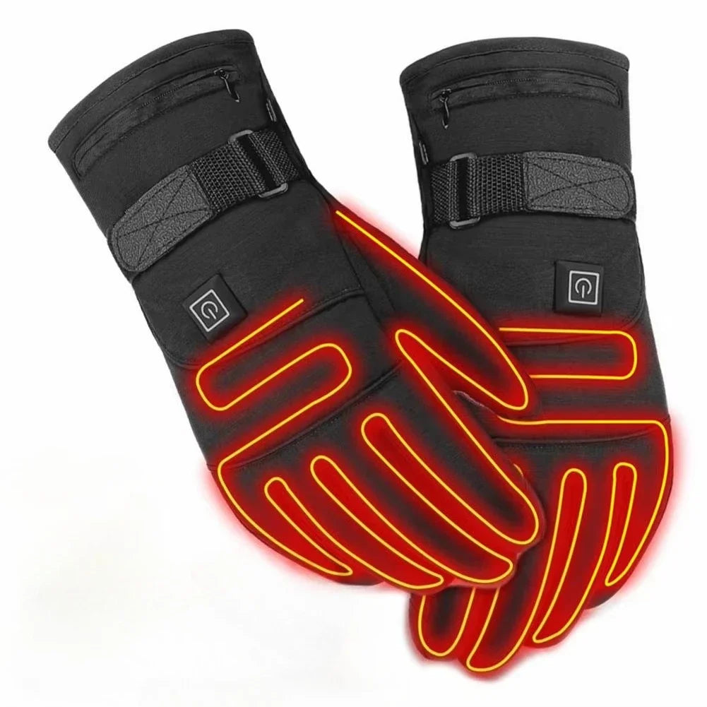 Heating Gloves Electric Heated Winter Waterproof Skiing Gloves Touch Screen Motorbike Racing Riding Gloves Cold Protection Oasis Select