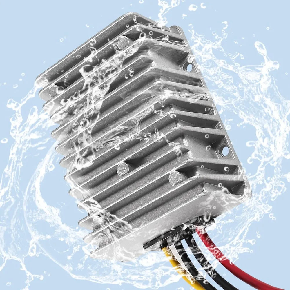 DC 8V-40V to 13.8V 25A Automatic Buck Boost Converter Voltage Regulator Waterproof Power Supply for Golf Cart Club Car LED Light Oasis Select