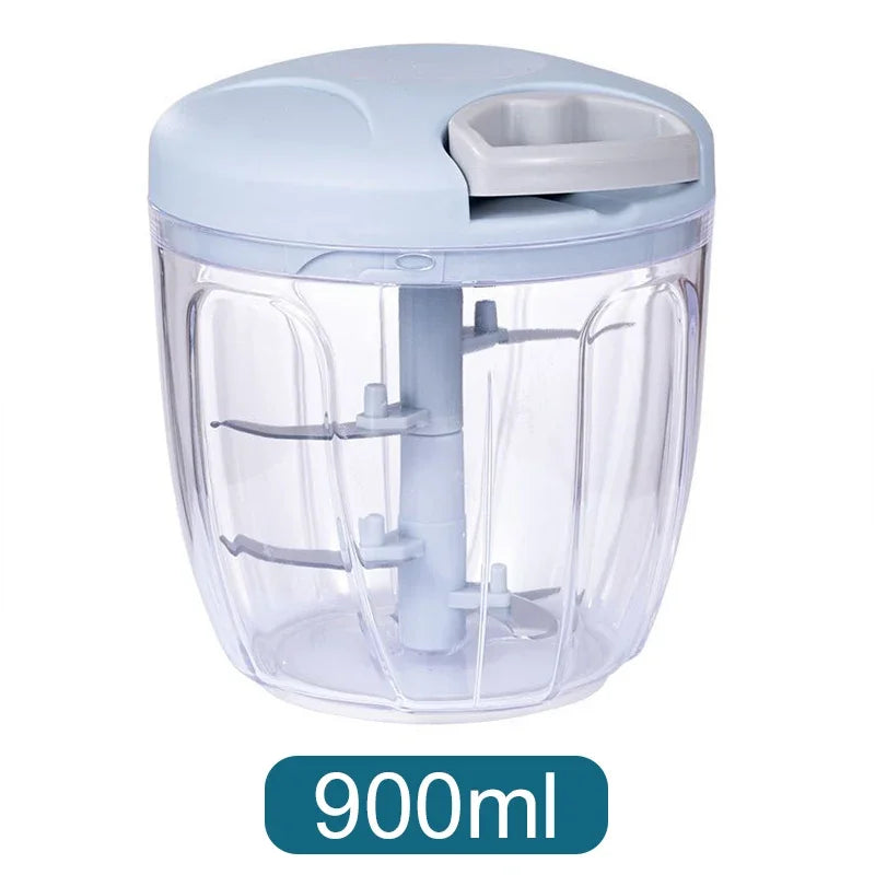 Manual Garlic Chopper 500/900ML Garlic Press Food Vegetables Cutter Meat Grinders Kitchen Gadgets Hand Mincer Garlic Masher Oasis Select Blue 900ml