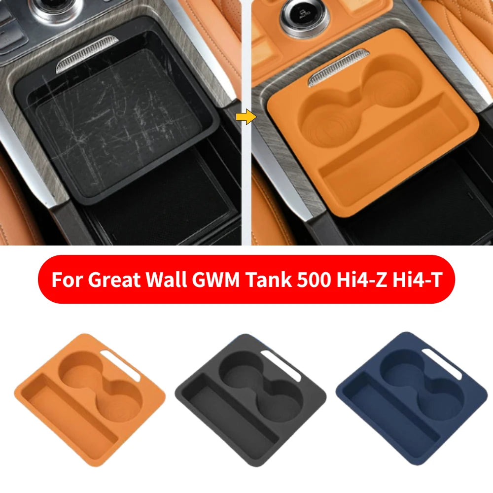 Car Central Control Push-pull Box Silicone Pad For Great Wall GWM Tank 500 Hi4-Z Hi4-T 2024-2025 Car Armrest Box Accessories Oasis Select