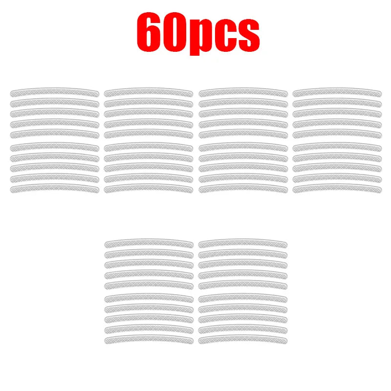 20/60pcs Wheel Hub Reflective Stickers Anti Scratch Auto Body Decorative Rim Tape Strips Warning Passing Car Motorcycle Bicycle Oasis Select 60pcs White