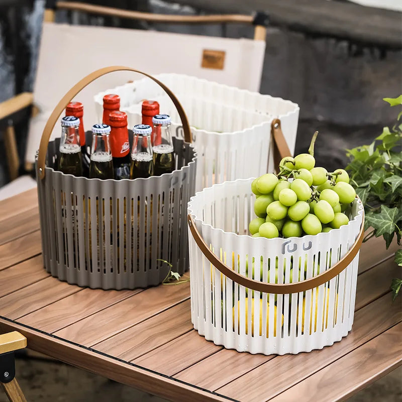 Hand-held Basket Outdoor Camping Picnic Fruit Basket Fruit Tray Living Room Snacks Dried Fruit Storage Basket Oasis Select