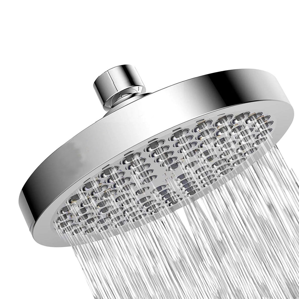 6-Inch Round Electroplated Shower Head Set with Extension Rod