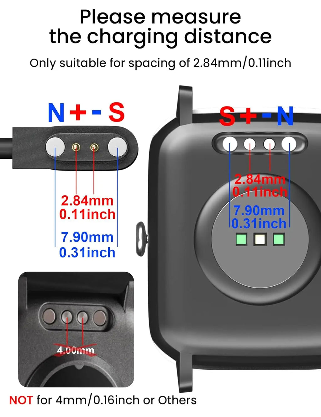 USB Magnetic Smart Watch Charger – SKG Letsfit UMIDIGI Cubitt Smartwatch Charger Cable Oasis Select