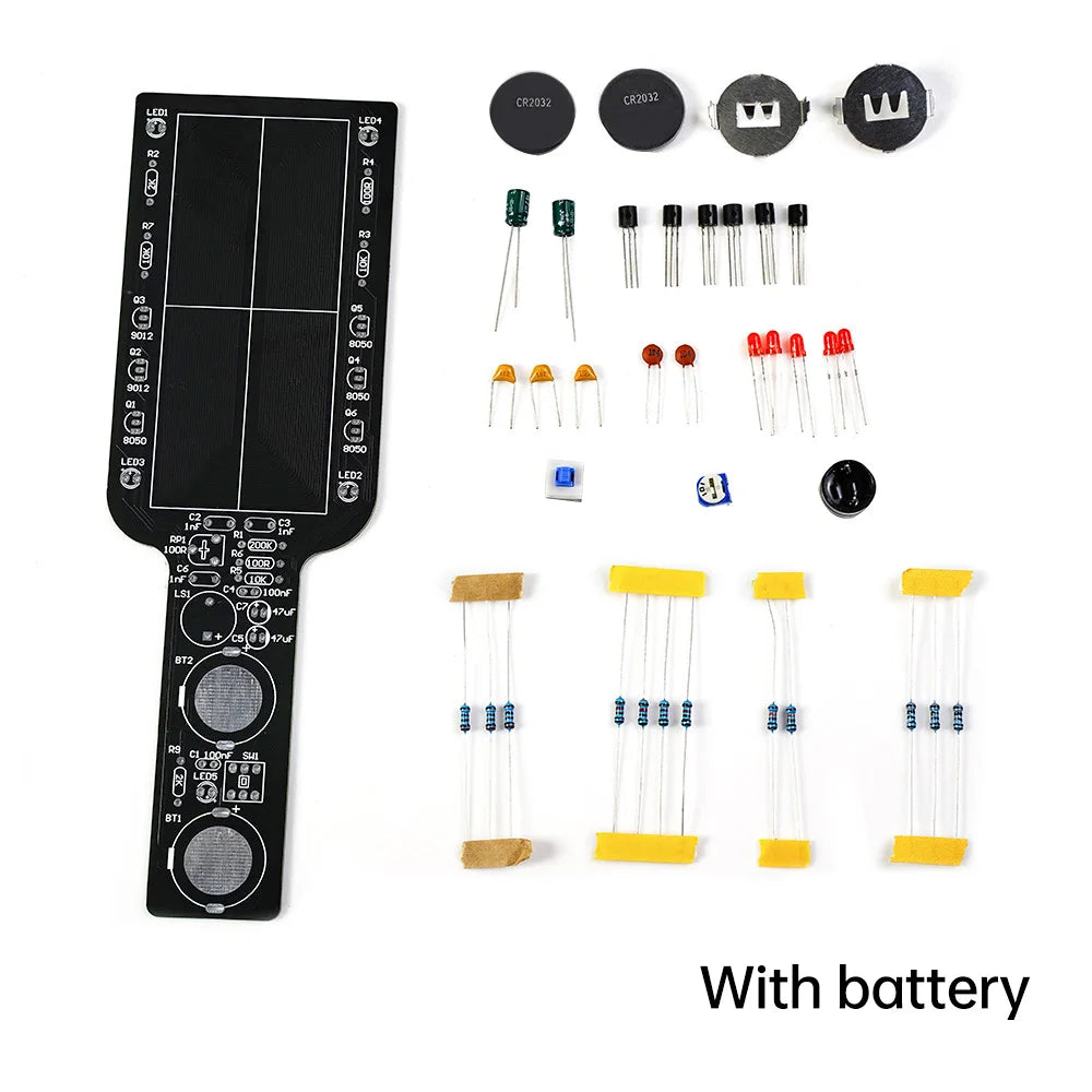 DC3-5V Handheld Simple Metal Detector Electronic Kit DIY Metal Detector Kit DIY Technology Training Welding Metal Detector Oasis Select With battery