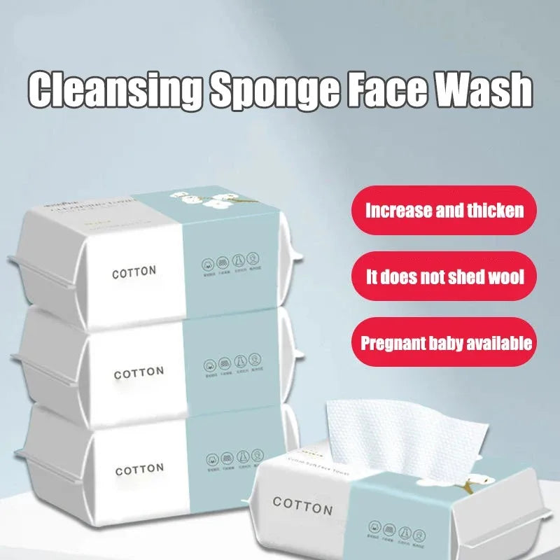 1 Pack of 100pcs Disposable Face Towels, Soft Makeup Remover Wipes, Travel Facial Cleansing Cotton Rounds, Dry & Wet Use Oasis Select