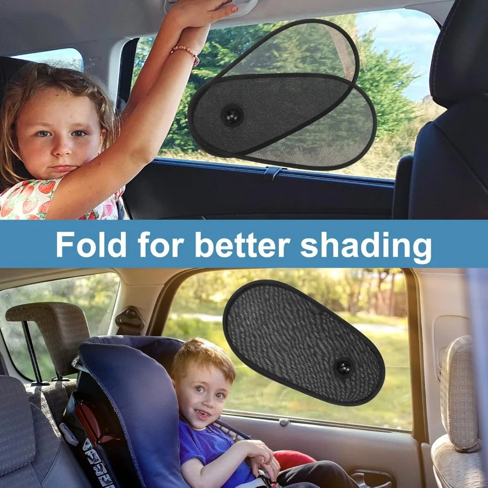 Breathable Mesh Car Window Shade for Baby Adjustable Rotatable Sun Blocker Driver Side Suction Cups Glare UV Protection Oasis Select