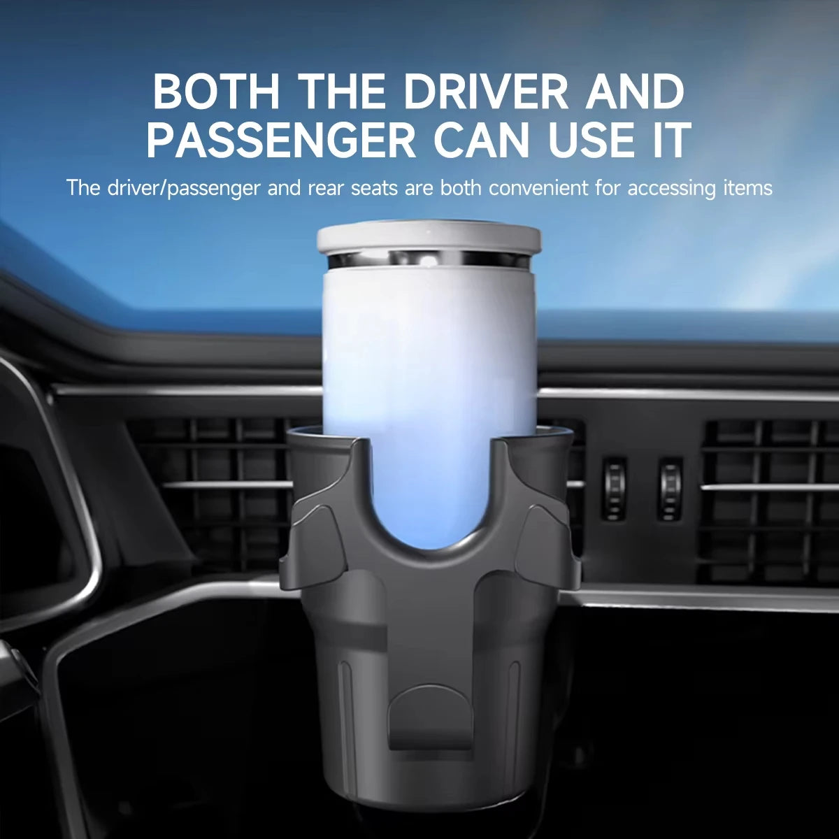 Car Headrest & Vent Cup Holder Organizer – Phone Mount & Hook