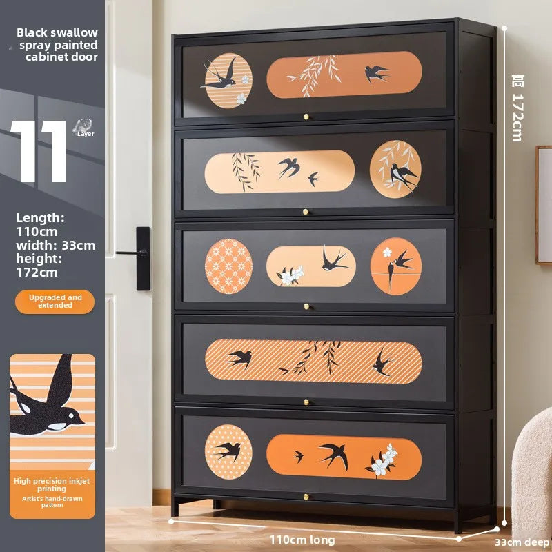 Multi-layer entrance to the home entrance, large-capacity storage storage cabinet integrated against the wall Oasis Select Eleven floors 110