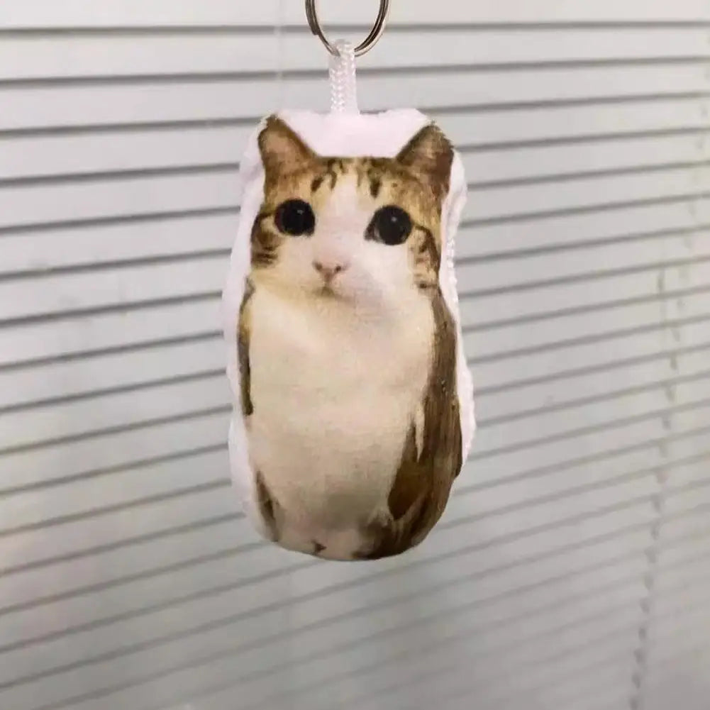 Cat Voice Keychain Toy Sound Hanging Decompression Reverses German Kitten Voice Pendant With Sound Plush Pendant Cute Pet Gift Oasis Select