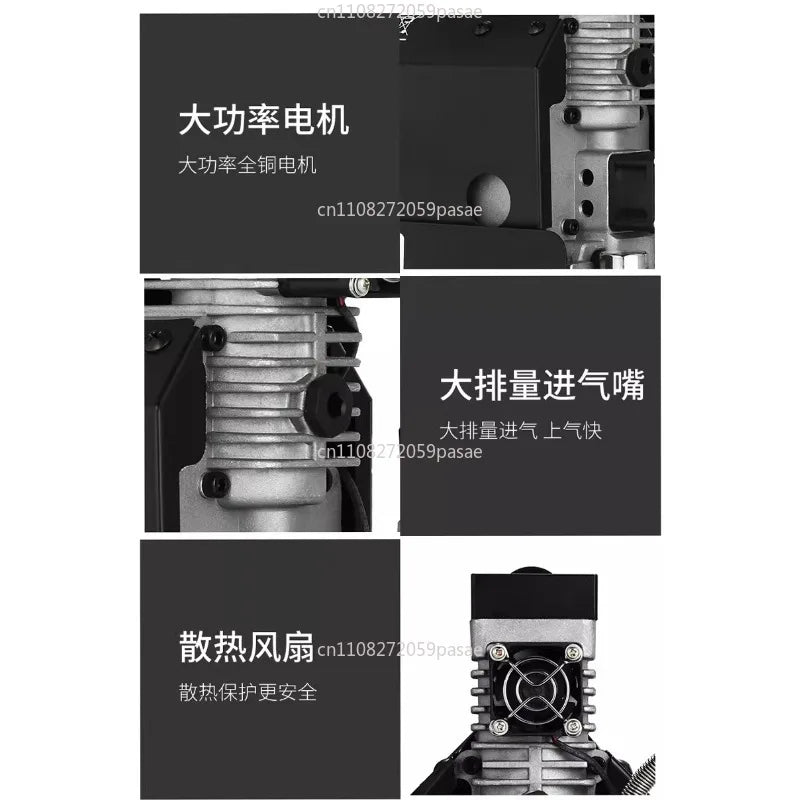 High Pressure Electric Air Compressor Red Portable Electric Air Compressor Oil-Free Air Compressor 12V 250W 2700 R/min Oasis Select