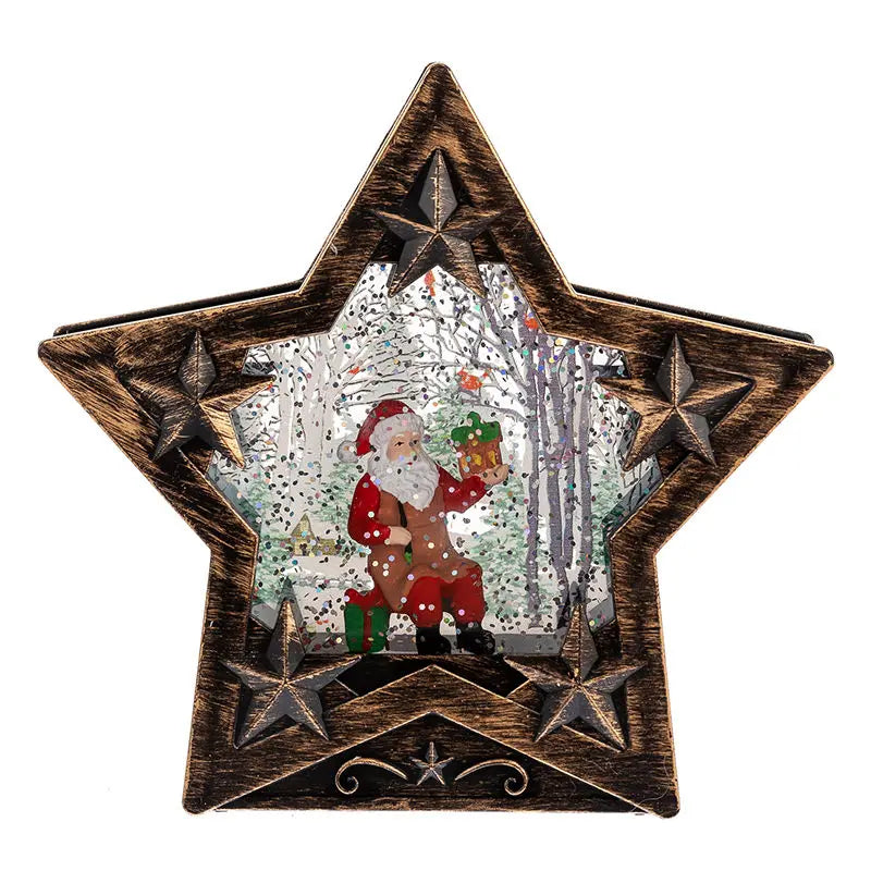 Christmas Decorative Crystal Balls Snowflakes Illuminated Santa Claus Lights Creative Christmas Gifts Oasis Select Gift box old man 15cmX4cmX14cm