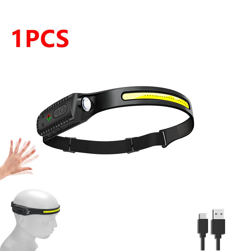 USB Rechargeable COB LED Sensor Headlamp | IP65 Waterproof