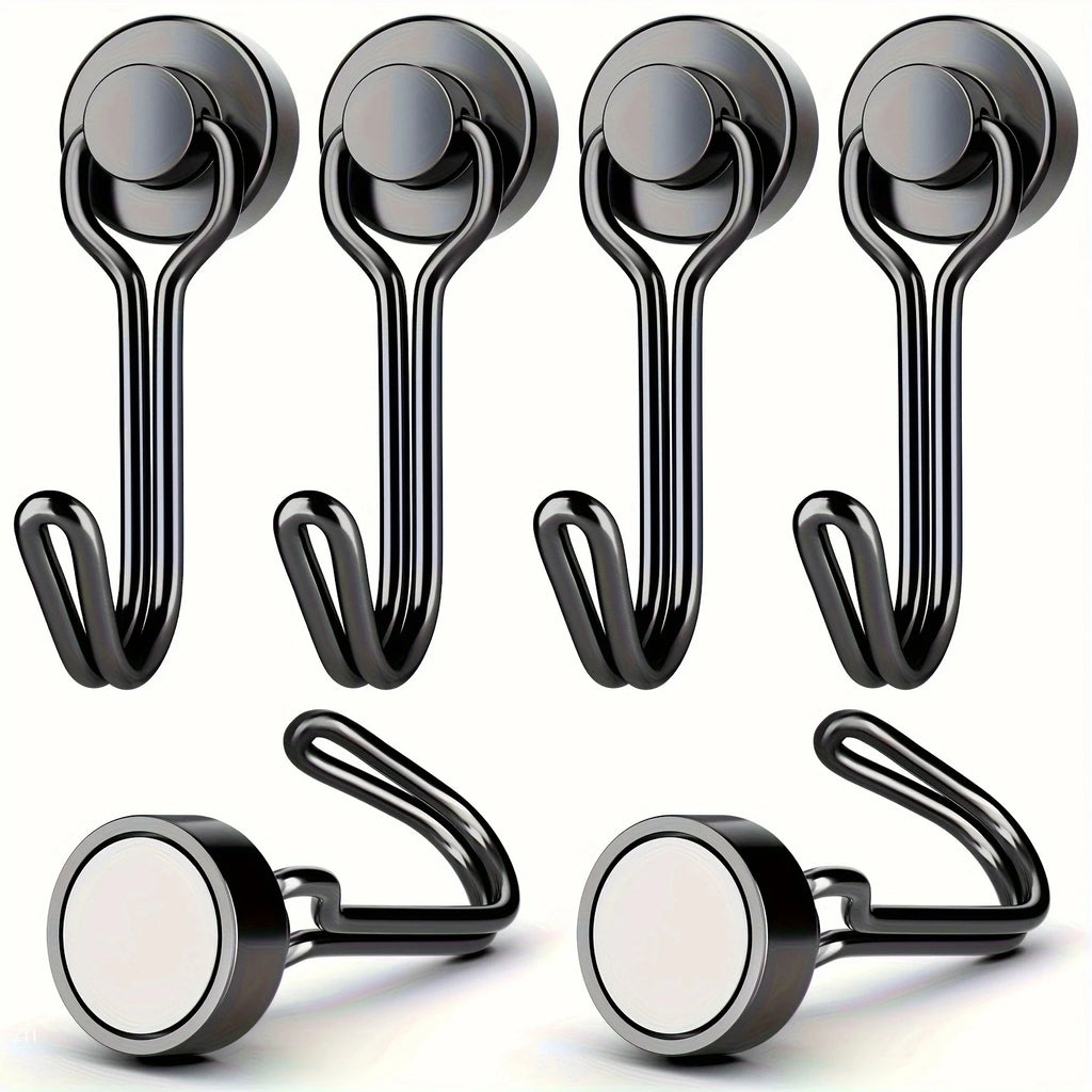 3/6/12/20Pcs Black Magnetic Hooks Cruis Heavy Duty Magnetic Hangers, Extra Strong Magnets with Hook for Hanging, Resistant Base Oasis Select