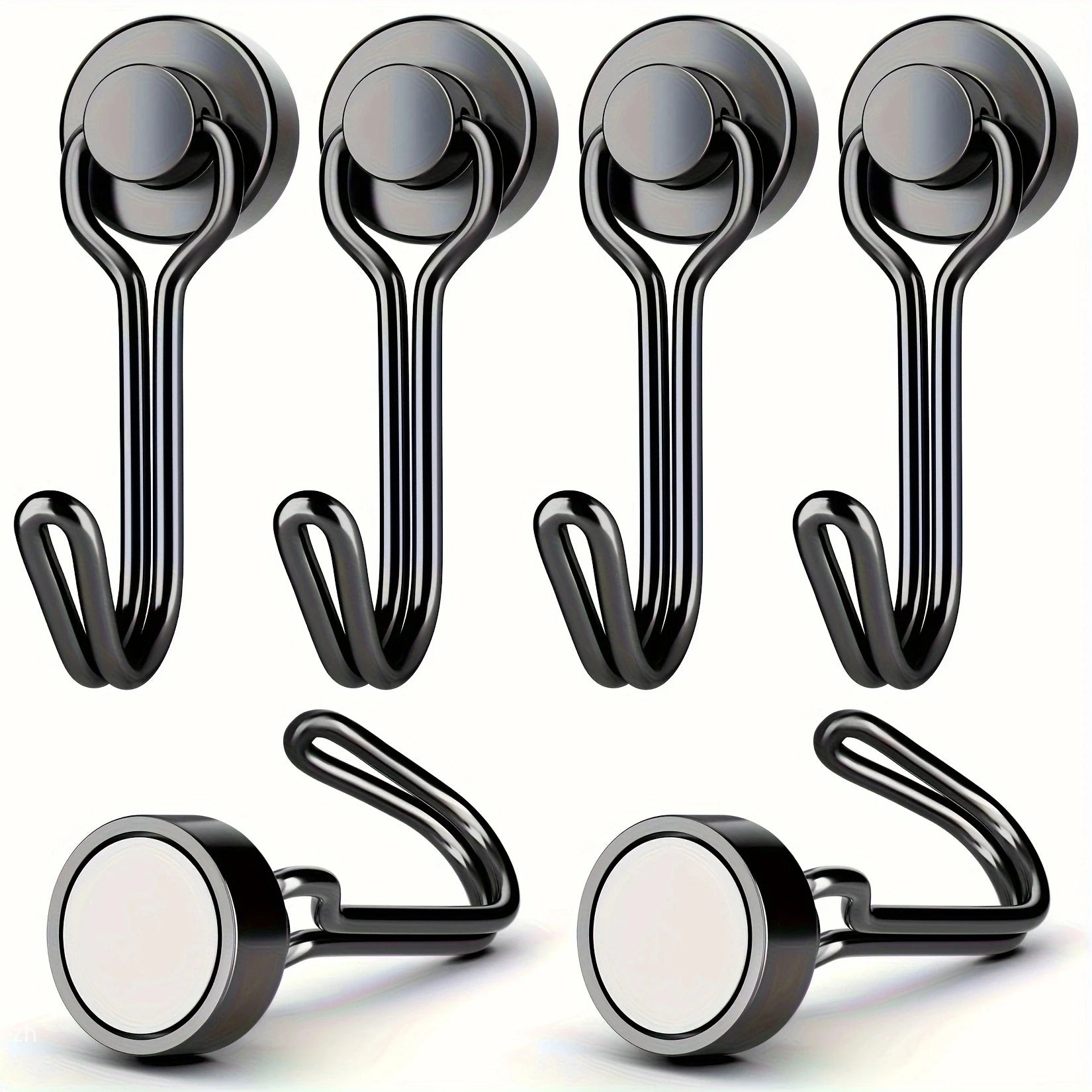 3/6/12/20Pcs Black Magnetic Hooks Cruis Heavy Duty Magnetic Hangers, Extra Strong Magnets with Hook for Hanging, Resistant Base Oasis Select