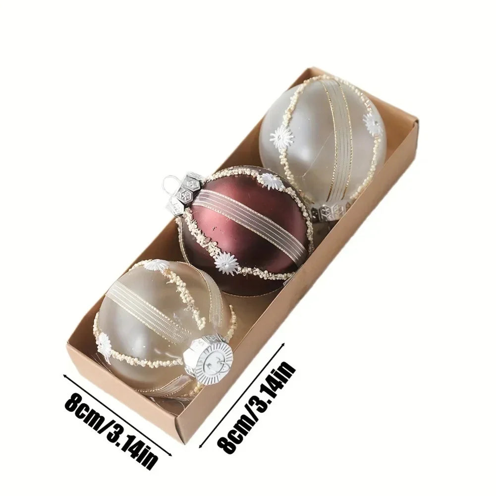 Christmas Tree Hanging Decoration Ornaments Balls 8cm 3 Boxes Shatterproof Plastic For Seasonal And Holiday Home Decoration Oasis Select
