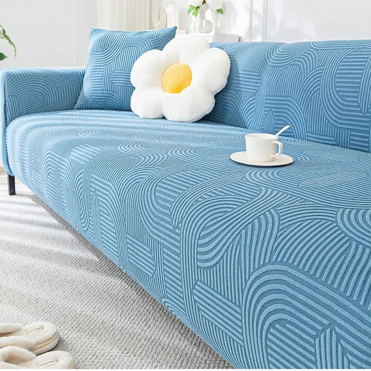 Cream-style Fully Wrapped Sofa Cover All-season Lazy Sofa Cover Cat Scratch-resistant Sofa Cushion Couch Covers for Sofas Oasis Select sky blue 2 person 145-185cm