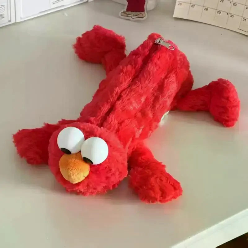 Cute Red Mockingbird Plush Pencil Case Student Stationery School Supplies Kawaii Doll Back To School Storage Bag Pen Stationery Oasis Select