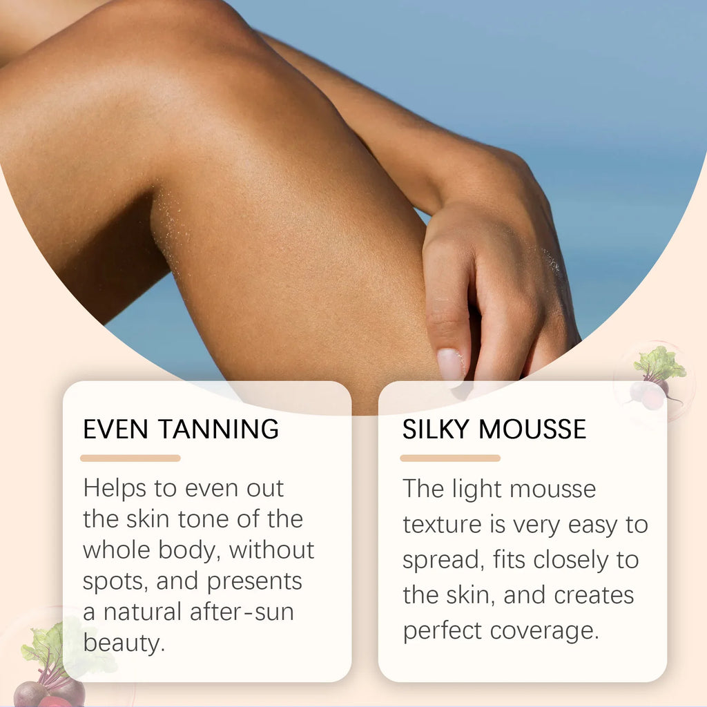 Body Self Tanning Mousse Fake Tan Bronze Skin Quick Natural Tanning Mousse Body Bronzer Sunless Self Tanner Face Body Outdoor Oasis Select