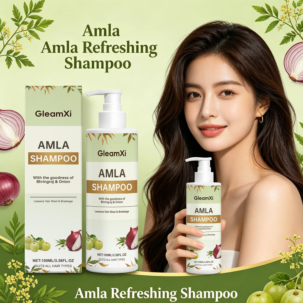 Amla Shampoo Strengthening Nourishing Hair Controls Excess Oil Adds Shine Reduce Hair Shedding Breakage Onion Bhringraj Shampoo Oasis Select