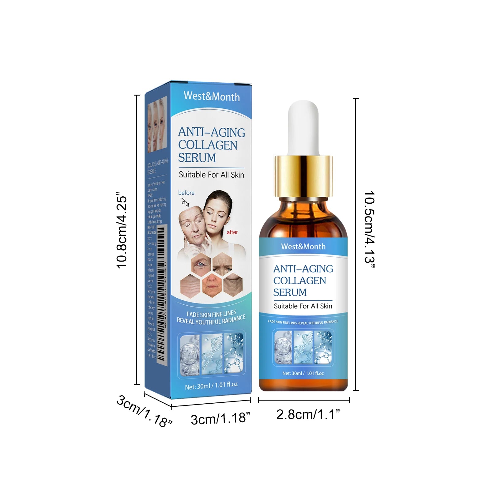 Collagen Face Serum Tighten Lifting Lightening Fine Lines Wrinkle Nourishing Anti-aging Moisturizing Brighten Essence Skin Care Oasis Select