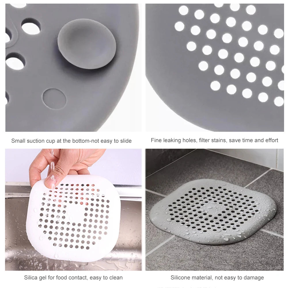 Silicone Hair Filter Sink Anti-blocking Strainer Kitchen Bathroom Sewer Outfall Filters Shower Drain Bathtub Stopper Strainers Oasis Select
