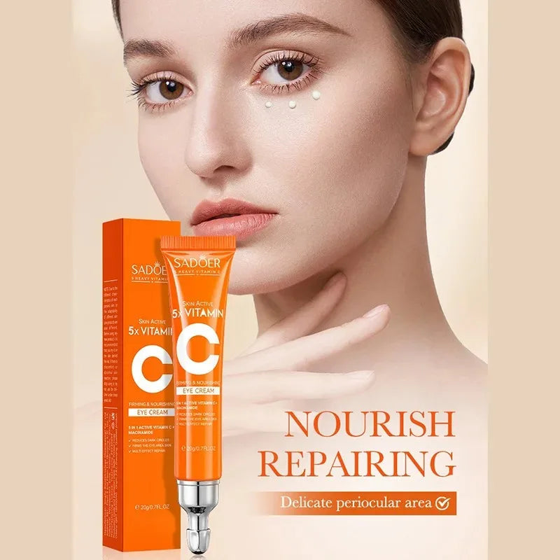 SADOER Vitamin C Eye Cream Anti Dark Circles Eyes Bags Remover Moisturizing Brightening Firming Skin Care Products for Eyes Oasis Select