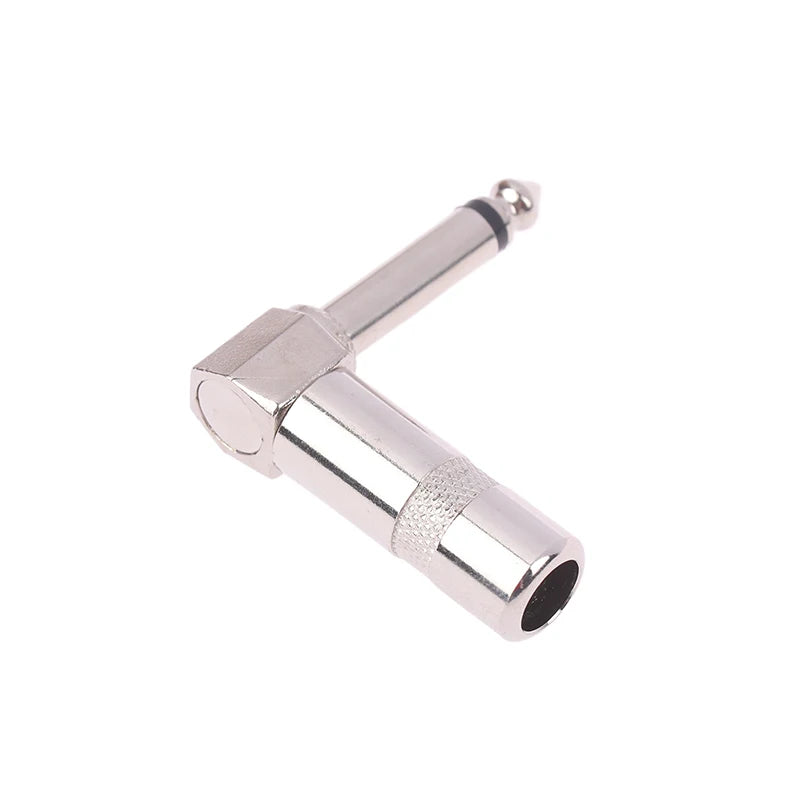 Metal 6.35mm Plug Right Angle Male Mono Plug L-Shape Audio Connector For Guitar Audio 1/4" 6.35 90 Degree Jack Solder Connector Oasis Select