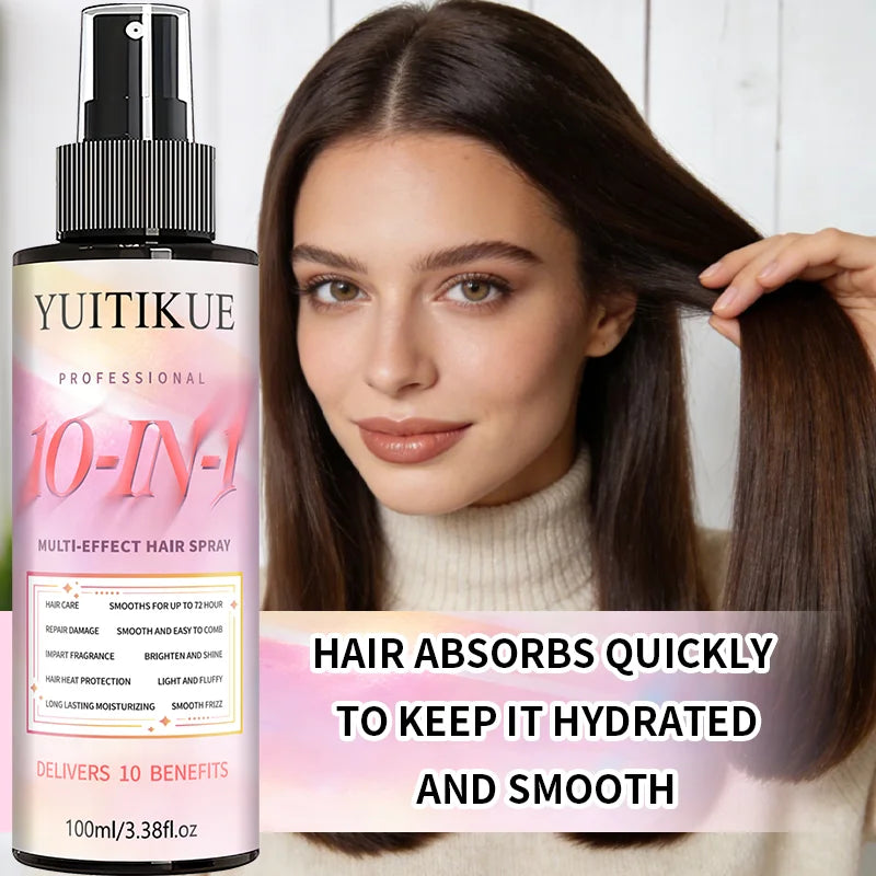 YUITIKUE 10-in-1 Hair Spray – Heat Protection & Frizz Control