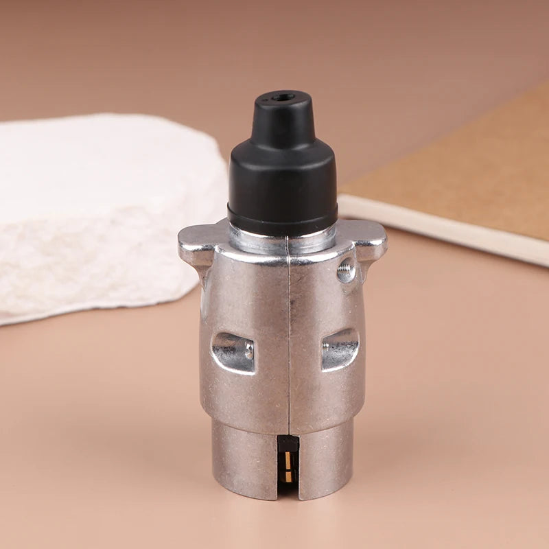 12V 7 Pin Trailer Plug Socket Set Aluminum Alloy Plug Trailer RV Plug Socket Car Trailer Coupling Connector EU Plug Oasis Select