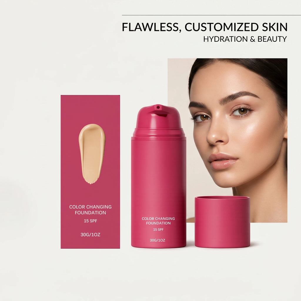 Color Changing Foundation Natural Color Spf15 Sun Protection Makeup Full Coverage Even Skin Tone Lightweight Moisturizing Makeup Oasis Select