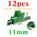 12Pcs Greenhouse Film Clamps Garden Tarpaulin Netting Tunnel Hoop Pipe Clamp Shed Row Cover Shading Frame Support Planting Tools Oasis Select Green-11mm(diameter)
