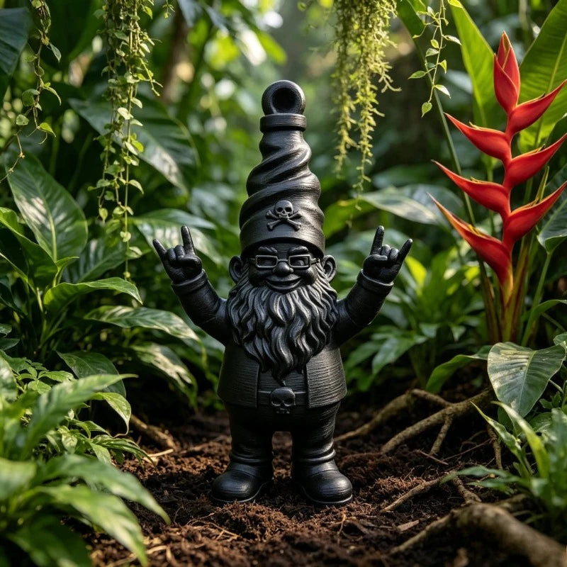 Rock Dwarf Garden Elf Desktop Ornaments Decoration Whimsical Gnome Statue with Rock Gesture Gothic Decor for Yard Patio and Home Oasis Select