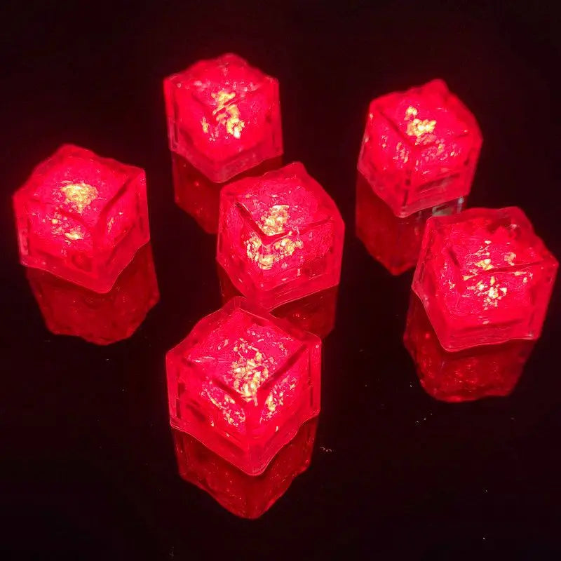 LED Glow Ice Cubes 12–48pcs | Flashing Light-Up Party Decor