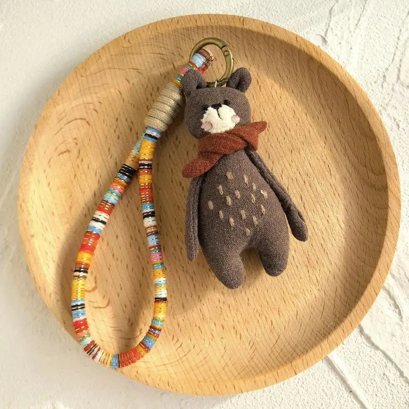 Handmade Cartoon Animal Fabric Keychain | Cute Backpack Pendant Fabric Keychain Pendant Oasis Select H