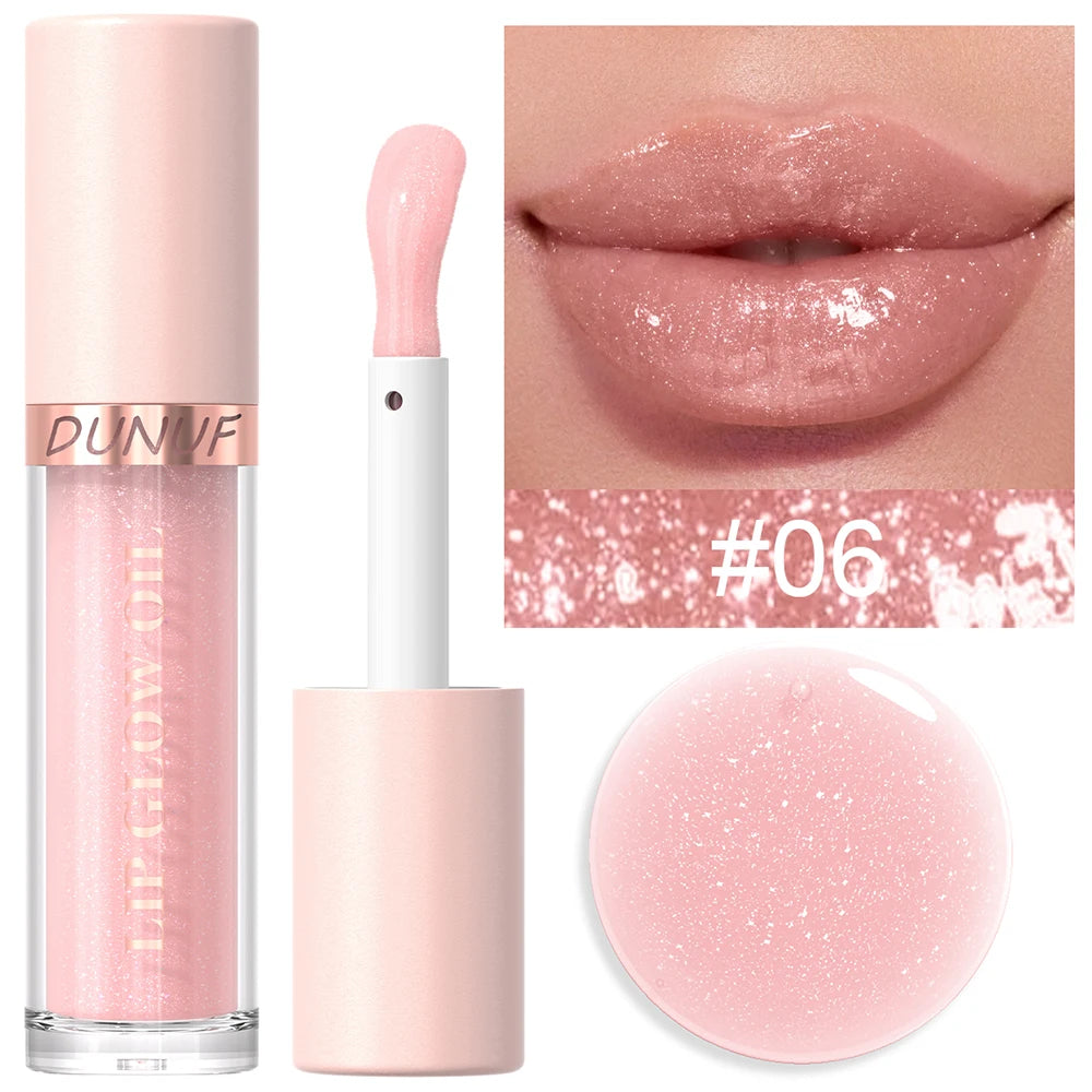 DUNUF Lip Glow Oil Moisturizing Lip Gloss Plumping Lip Oil Tinted Hydrating Lip Care Transparent Lip Balm Beauty Makeup Cosmetic Oasis Select DLAA 6