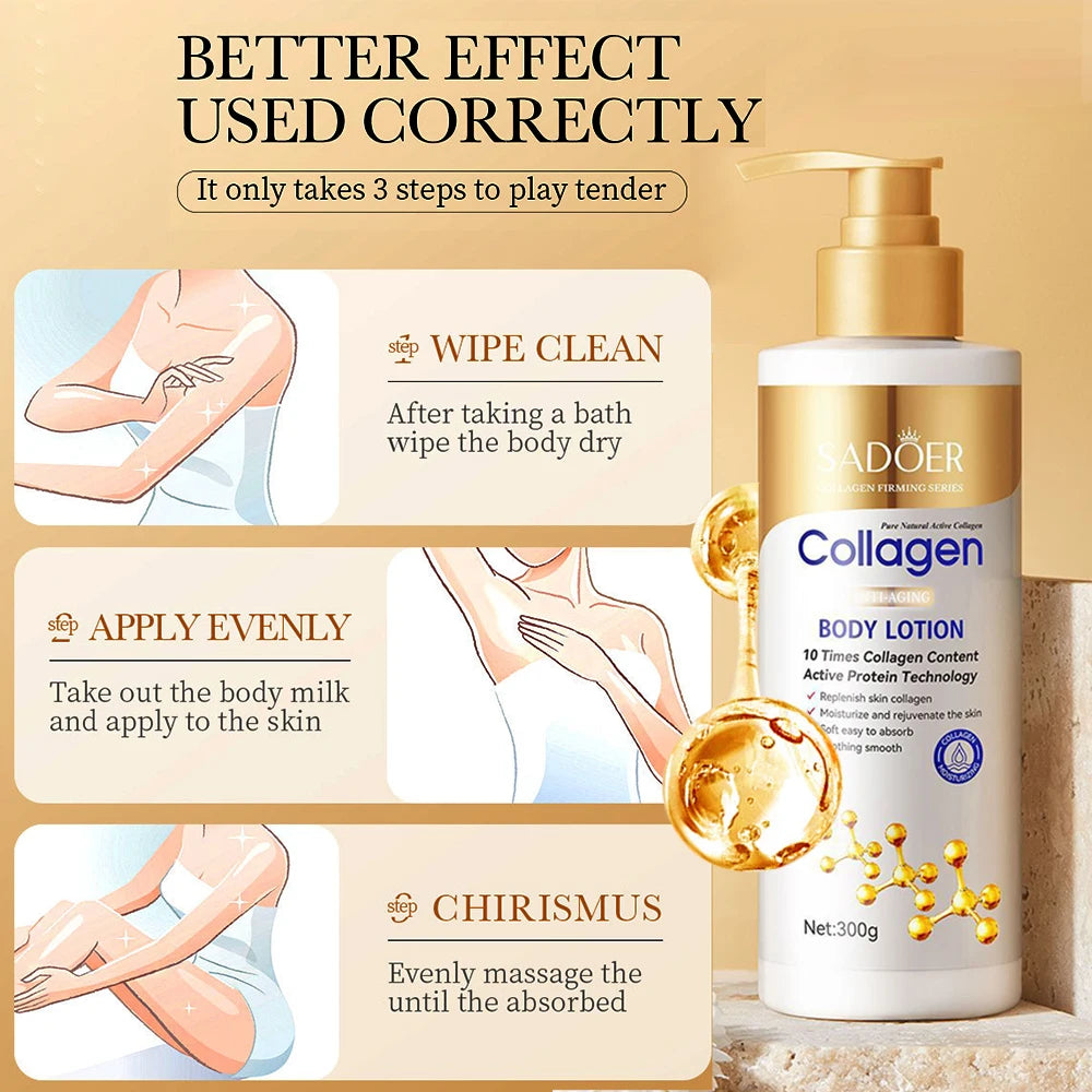 Collagen Body Lotion – Firming, Hydrating & Anti-Aging 300g Collagen Body Lotion Oasis Select