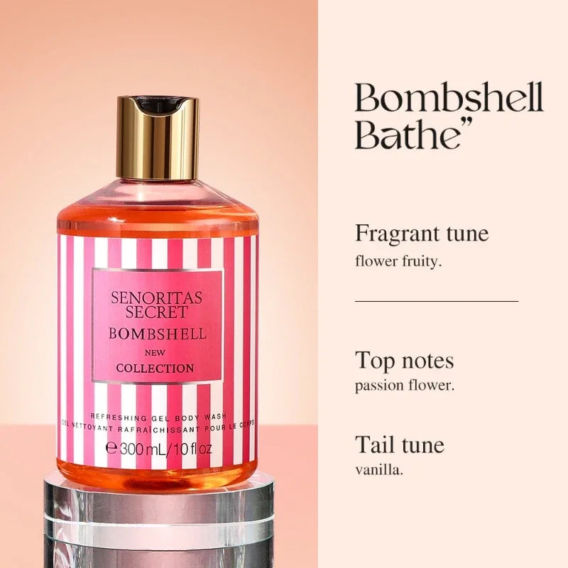 Victoria fragrance shower gel lasting fragrance secret language of love Moisturizing&oil controlling deep cleaning Oasis Select 1pc 5