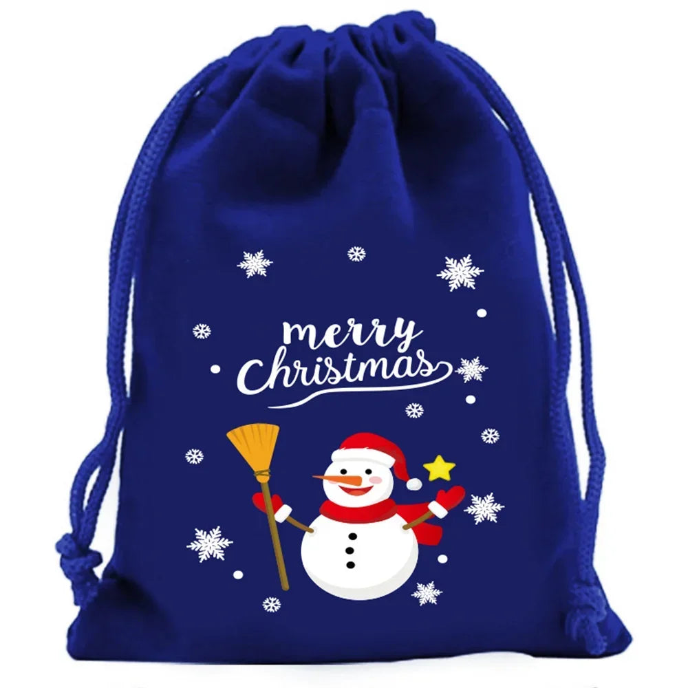 Christmas Velvet Drawstring Gift Bags | Candy & Jewelry Pouches