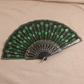 Silk Fan Folding Fan Wedding Art Gifts Peacock Sequin Dancing Fan Hand Held Fan Home decoration Oasis Select A