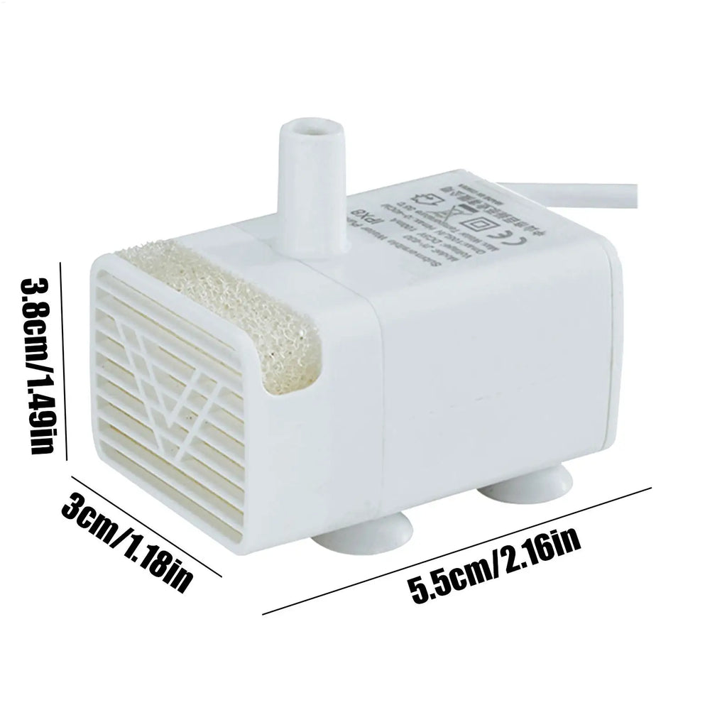 Pet Water Fountain Pump Cat Fountain Replacement Pump Quiet Feeding Supplies for Drinking Dispenser Travel Indoor Home Apartment Oasis Select