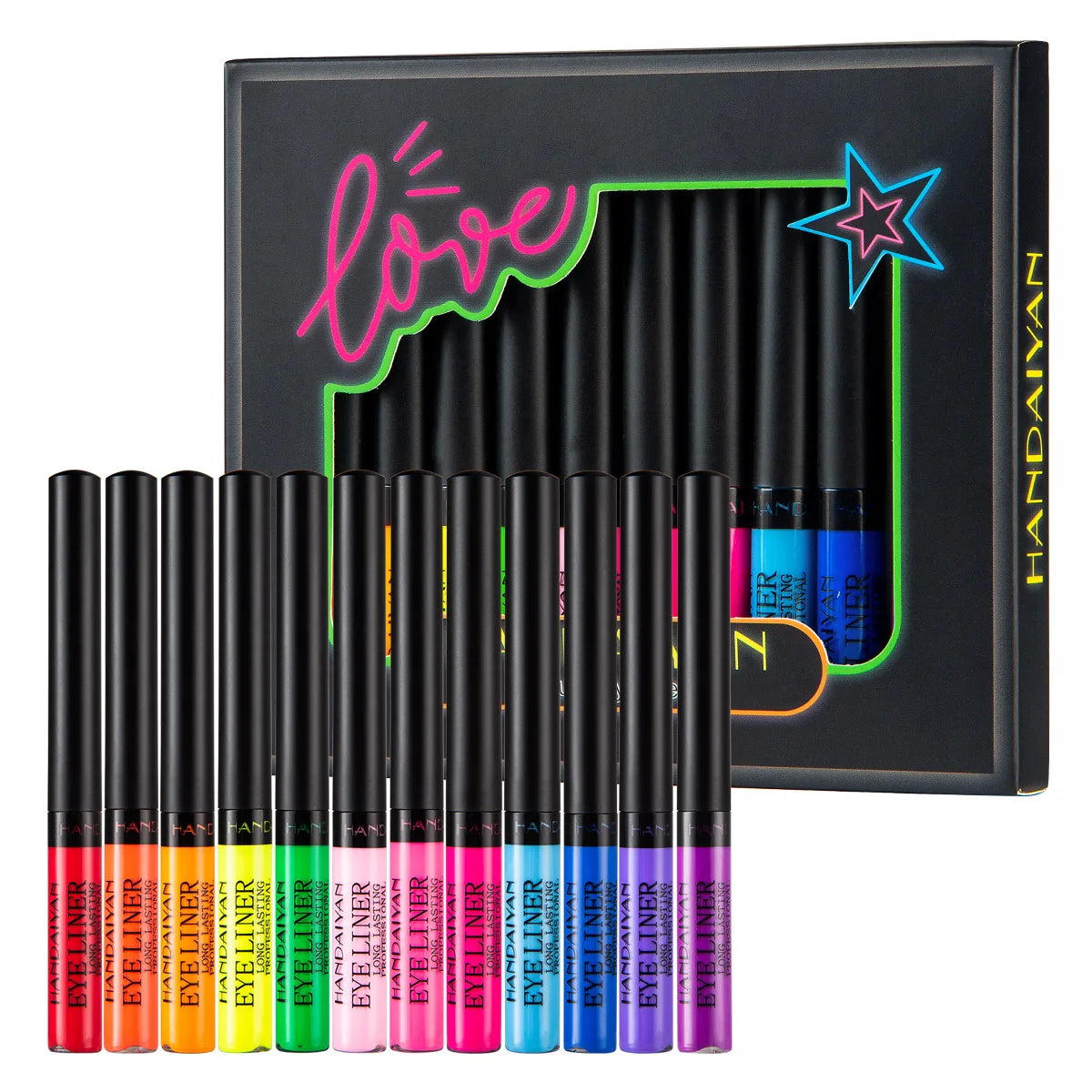 Handaiyan 12-Color Waterproof Matte Eyeliner Pen Set | 24H