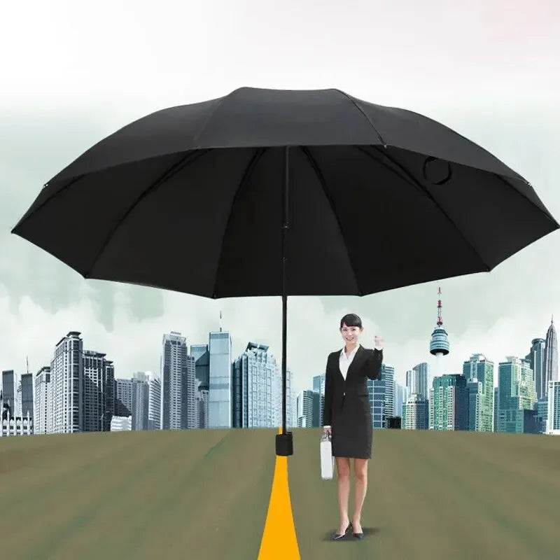 High-Quality 130cm Ten-Bone Umbrella with Reinforced Frame Strong Waterproof Windproof Manual Large Umbrella for Protection Oasis Select