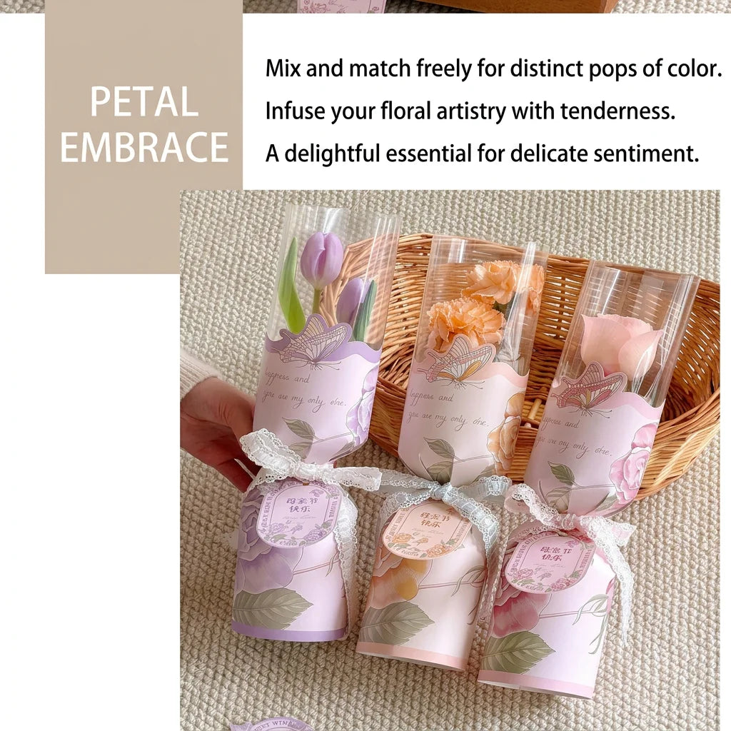 10PCS Rose Flower Bouquet Packaging Bags Flower Wrapping Bags for Mother's Day Wedding Birthday Party Gift Decoration Oasis Select